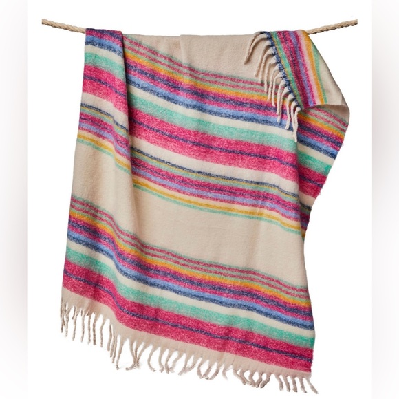 Free People Skye Stripe Fringe Throw - Picture 1 of 2